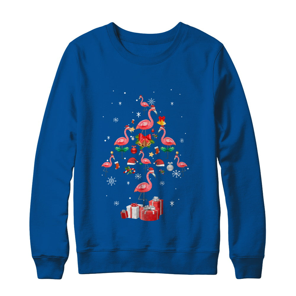 Santa Flamingo Christmas Tree Gift T-Shirt & Sweatshirt | Teecentury.com