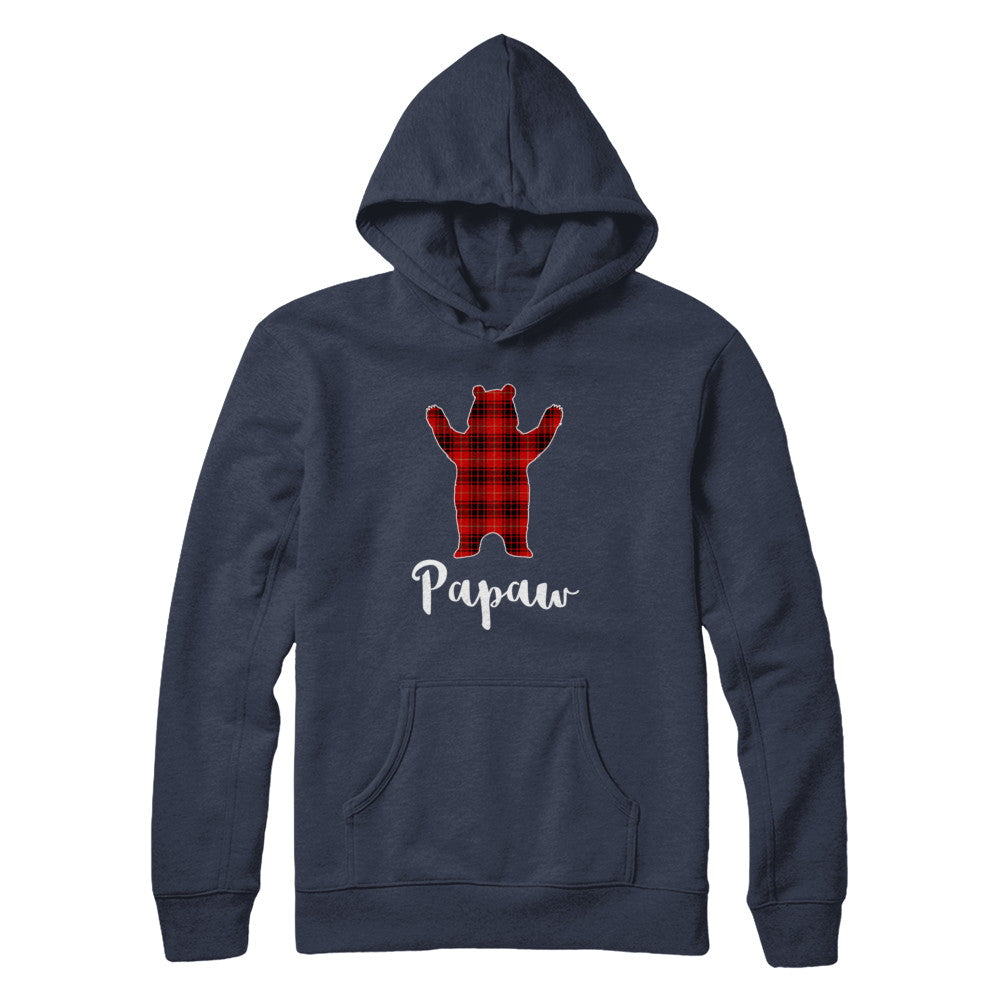 Red PaPaw Bear Buffalo Plaid Family Christmas Pajamas T-Shirt & Sweatshirt | Teecentury.com
