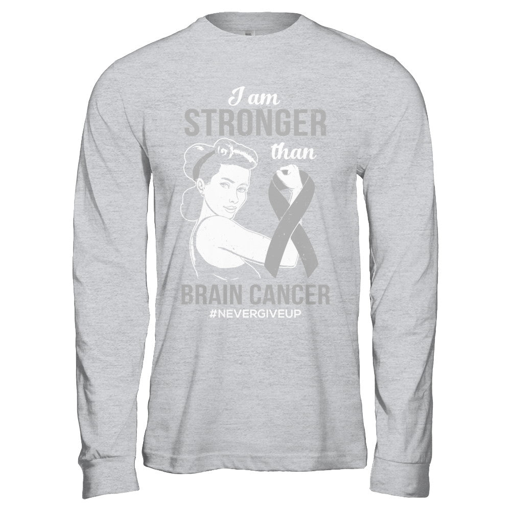 I Am Stronger Than Brain Cancer Awareness Support T-Shirt & Hoodie | Teecentury.com