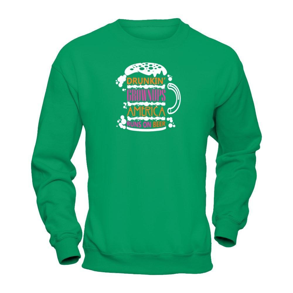 Drunkin' Grownups America Runs On Beer T-Shirt & Hoodie | Teecentury.com