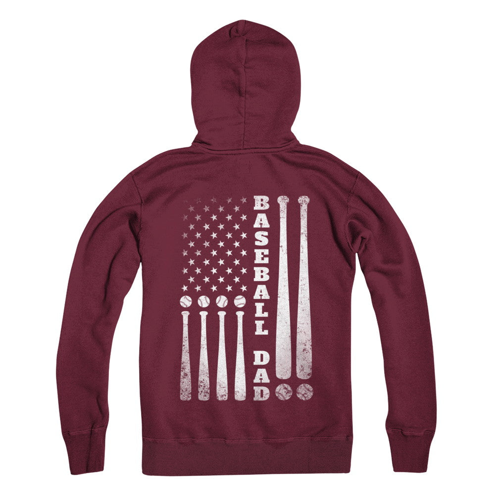 American Flag Vintage Baseball Dad Father's Day T-Shirt & Hoodie | Teecentury.com