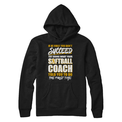 If At First You Don't Succeed Funny Softball Coach T-Shirt & Hoodie | Teecentury.com