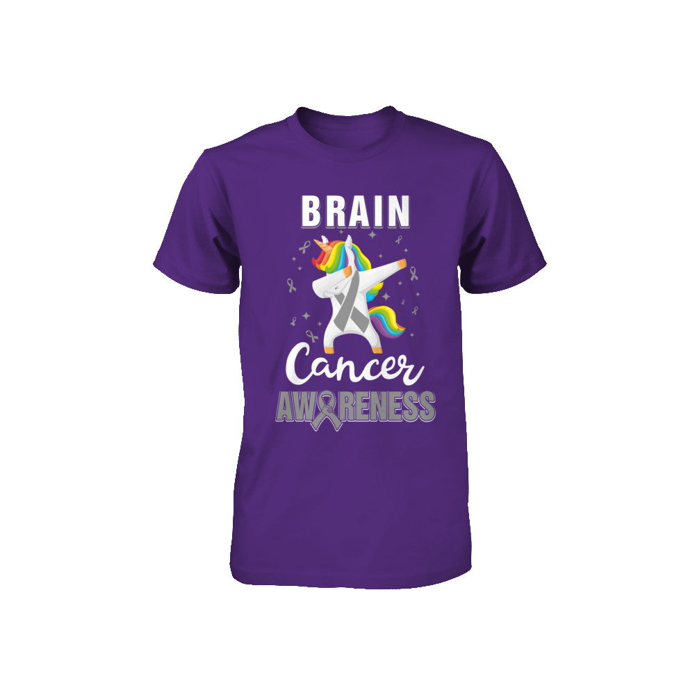 Inspirational Brain Cancer Awareness Unicorn Support Youth Youth Shirt | Teecentury.com