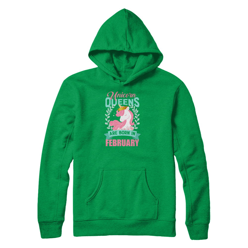 Unicorn Queens Are Born In February Birthday Gift T-Shirt & Tank Top | Teecentury.com