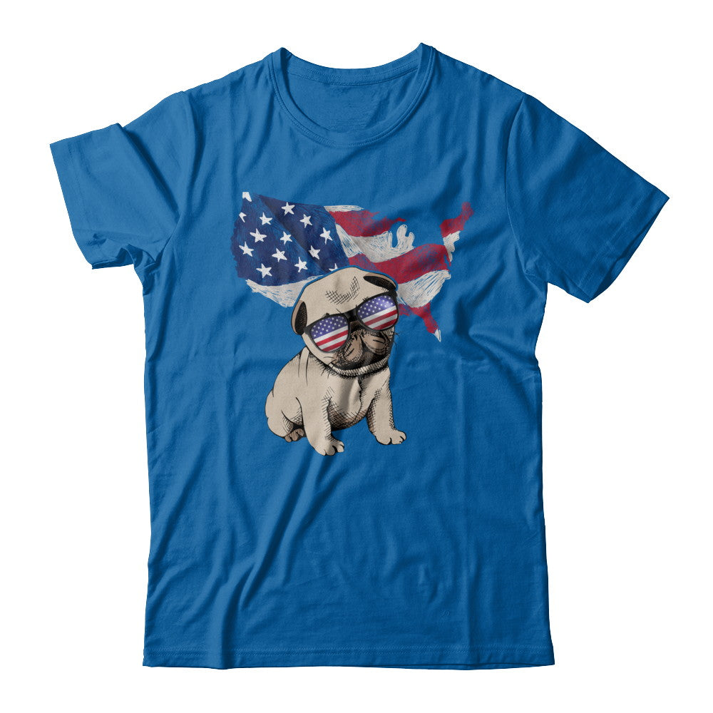 Funny Patriot Pug Dog 4Th Of July American Flag T-Shirt & Hoodie | Teecentury.com