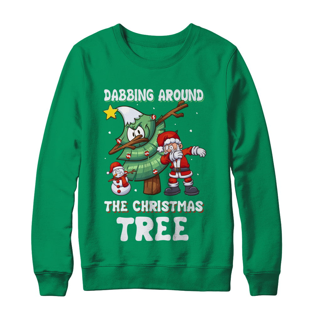 Dabbing Santa Around Christmas Tree T-Shirt & Sweatshirt | Teecentury.com