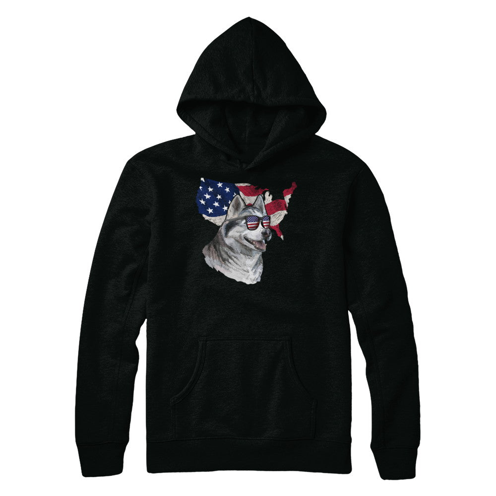 Funny Patriot Husky Dog 4Th Of July American Flag T-Shirt & Hoodie | Teecentury.com