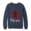 Red Pop Pop Bear Buffalo Plaid Family Christmas Pajamas T-Shirt & Sweatshirt | Teecentury.com