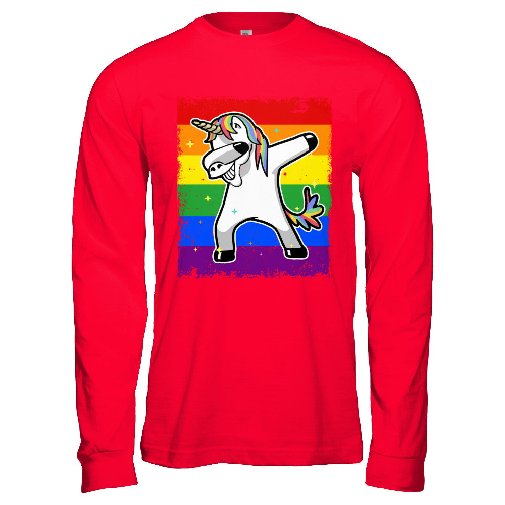Dabbing Unicorn Lgbt Gay Pride Flag T-Shirt & Hoodie | Teecentury.com