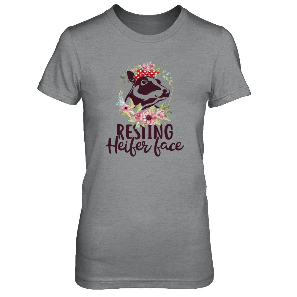 Funny Farmer Women Girl Cow Resting Heifer Face T-Shirt & Tank Top | Teecentury.com