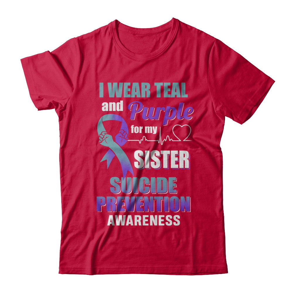 I Wear Teal Purple For My Sister Suicide Prevention T-Shirt & Hoodie | Teecentury.com
