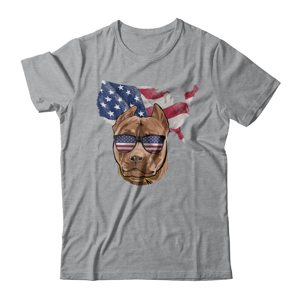 Funny Patriot Pit bull Dog 4Th Of July American Flag T-Shirt & Hoodie | Teecentury.com