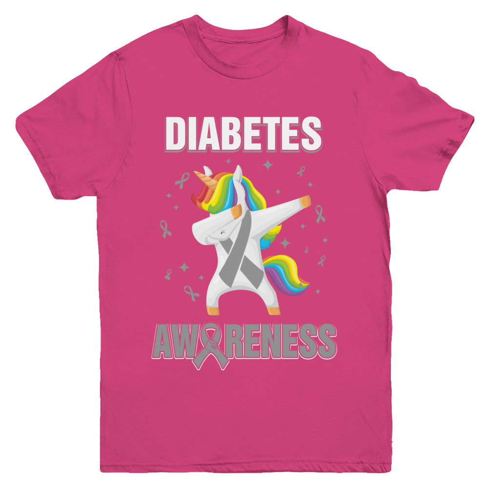 Inspirational Diabetes Awareness Unicorn Support Youth Youth Shirt | Teecentury.com