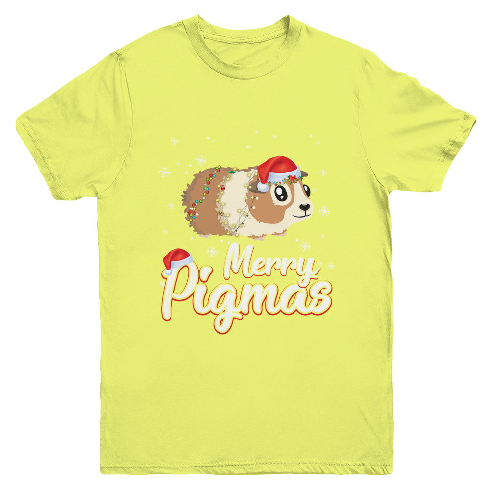 Merry Pigmas Funny Guinea Pig Santa Hat Christmas Gift Youth Youth Shirt | Teecentury.com