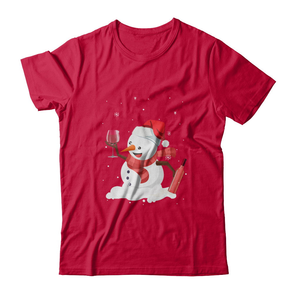 Snowman Wine Drinking Wine Lovers Christmas Gift T-Shirt & Sweatshirt | Teecentury.com