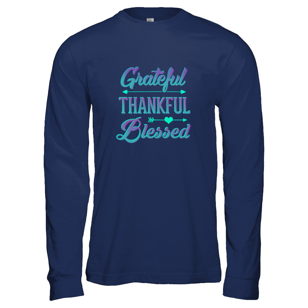 Grateful Thankful Blessed Thanksgiving T-Shirt & Tank Top | Teecentury.com