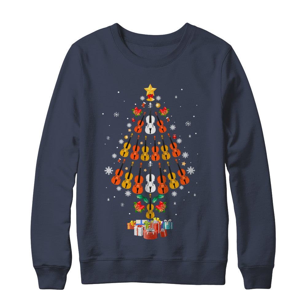 Music Violin Christmas Tree Merry Xmas Gift T-Shirt & Sweatshirt | Teecentury.com