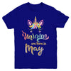 Cute Unicorns Are Born In May Birthday Gift Youth Youth Shirt | Teecentury.com