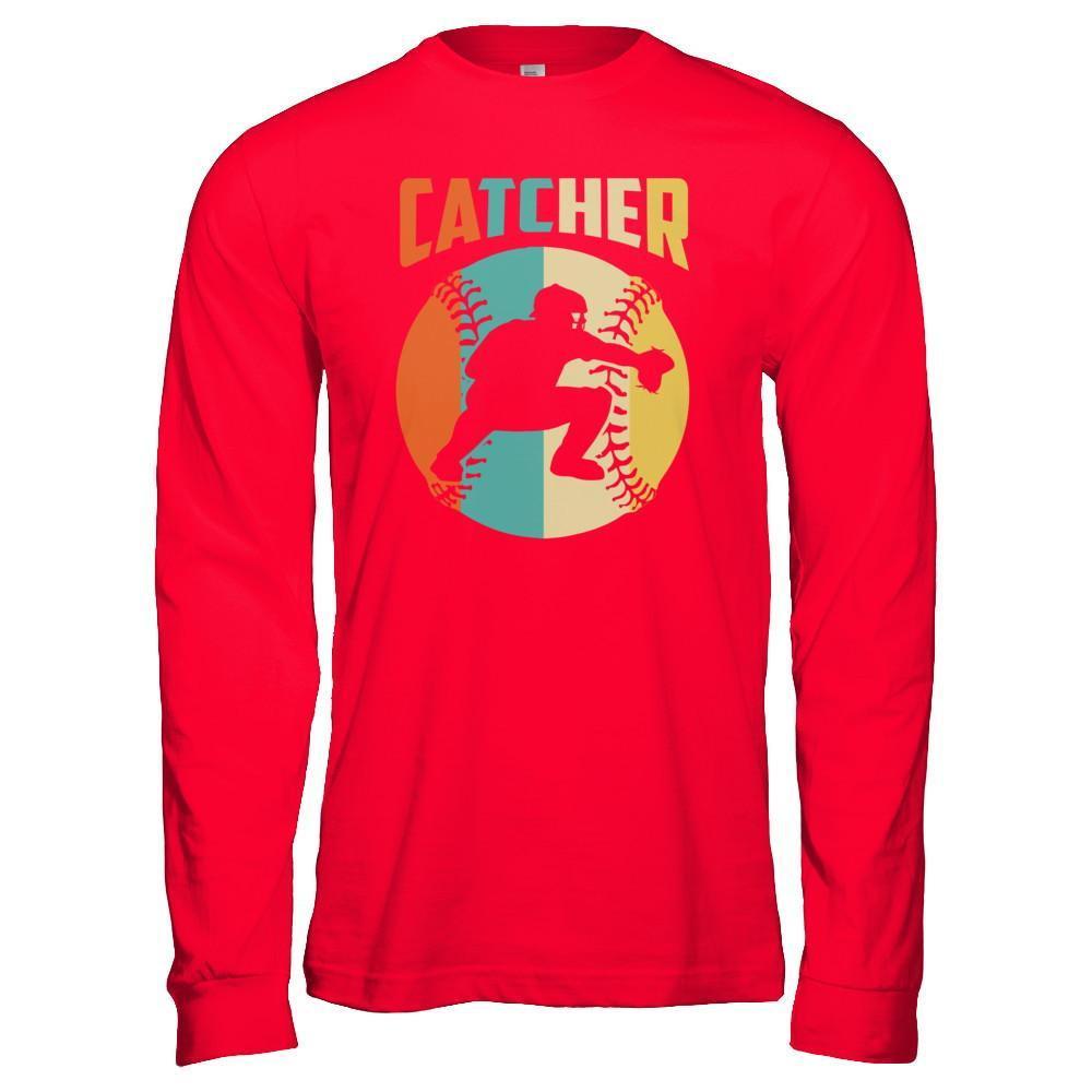 Classic Vintage Retro Style Catcher Baseball T-Shirt & Hoodie | Teecentury.com