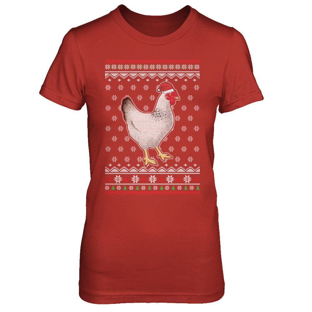 Pajamas Chicken With Santa Hat Ugly Christmas Sweater T-Shirt & Sweatshirt | Teecentury.com