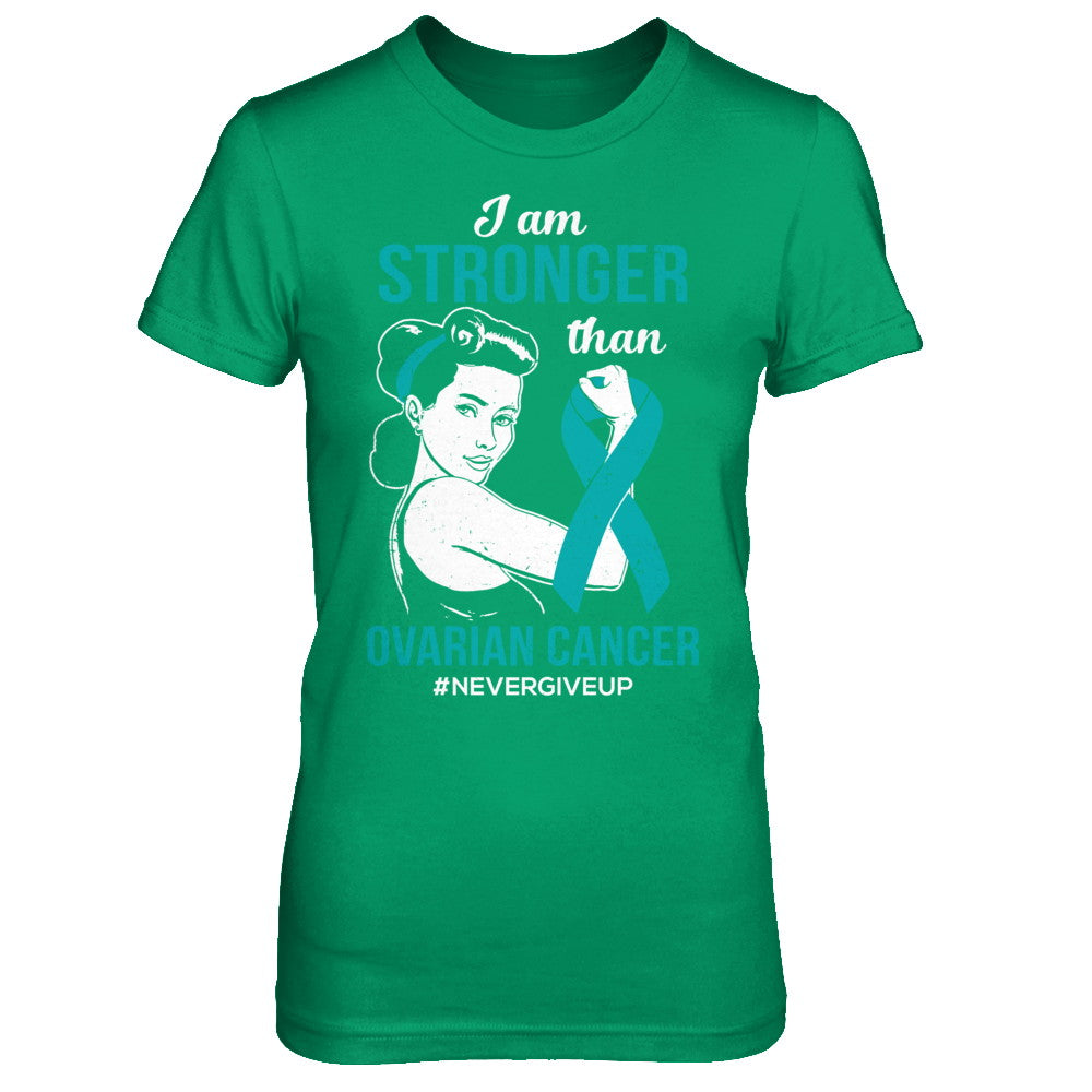I Am Stronger Than Ovarian Cancer Awareness Support T-Shirt & Hoodie | Teecentury.com