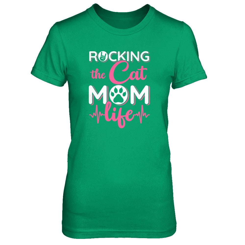 Rocking The Cat Mom Life T-Shirt & Tank Top | Teecentury.com