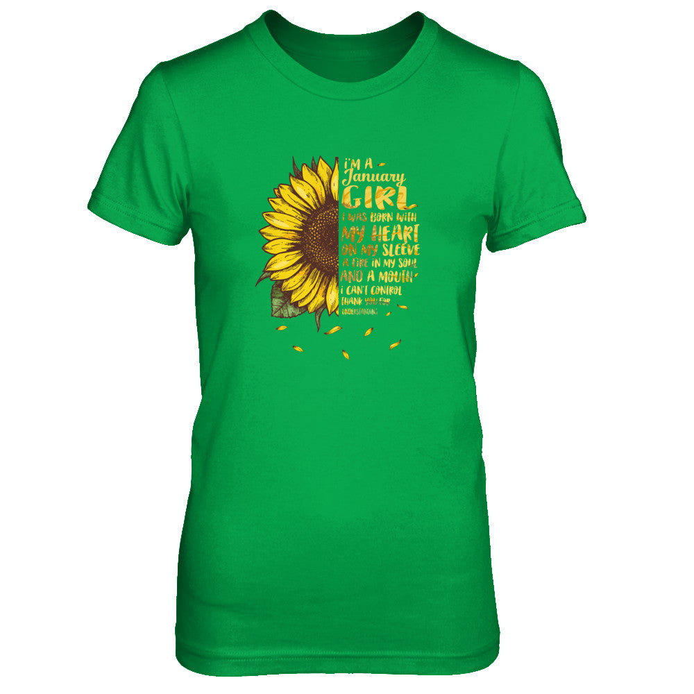 I Am A January Girl Birthday Gifts Sunflower T-Shirt & Tank Top | Teecentury.com