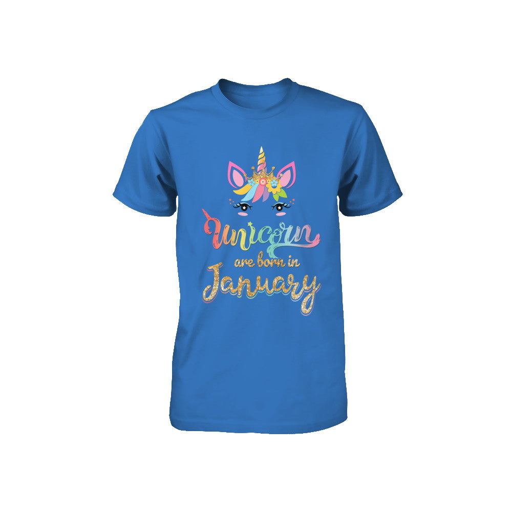 Cute Unicorns Are Born In January Birthday Gift Youth Youth Shirt | Teecentury.com