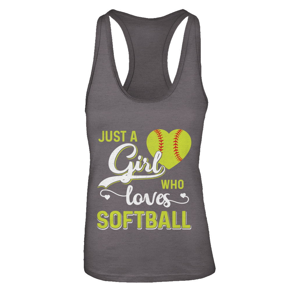 Just A Girl Who Loves Softball T-Shirt & Tank Top | Teecentury.com