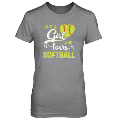 Just A Girl Who Loves Softball T-Shirt & Tank Top | Teecentury.com