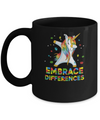 Dabbing Unicorn Autism Awareness Embrace Differences Mug Coffee Mug | Teecentury.com