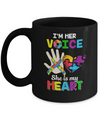 I'm Her Voice She Is My Heart Dad Mom Autism Awareness Mug Coffee Mug | Teecentury.com