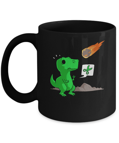 Rock Paper Scissors Funny Dinosaur Mug Coffee Mug | Teecentury.com