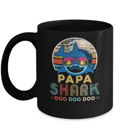 Retro Vintage Papa Shark Doo Doo Doo Mug Coffee Mug | Teecentury.com