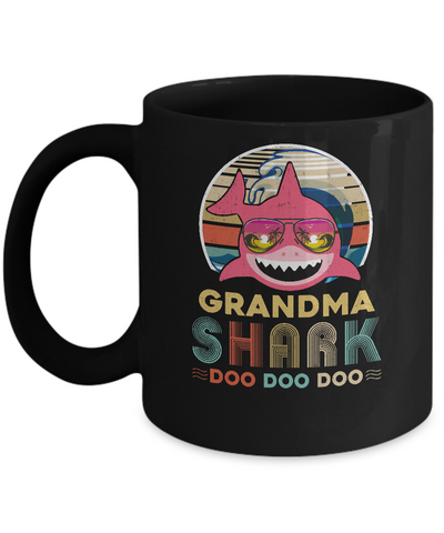 Retro Vintage Grandma Shark Doo Doo Doo Mug Coffee Mug | Teecentury.com