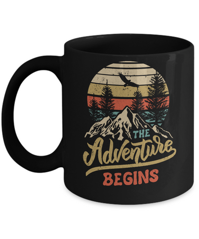 The Adventure Begins Climb The Mountain Vintage Mug Coffee Mug | Teecentury.com
