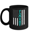 Ovarian Cancer Awareness American Flag Distressed Mug Coffee Mug | Teecentury.com