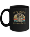 Dead Inside But Caffeinated Skeleton Coffee Vintage Mug Coffee Mug | Teecentury.com