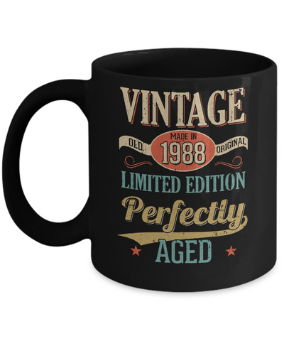 Vintage Premium Made In 1988 34th Birthday Gift Mug Coffee Mug | Teecentury.com