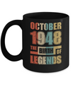 Vintage Retro October 1948 Birth Of Legends 74th Birthday Mug Coffee Mug | Teecentury.com