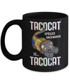 Funny Taco Cat Tacocat Spelled Backwards Is Tacocat Cat Mug Coffee Mug | Teecentury.com