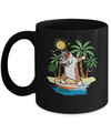 Summer Vacation Dabbing Pit bull Surfing Surfboard Gift Mug Coffee Mug | Teecentury.com