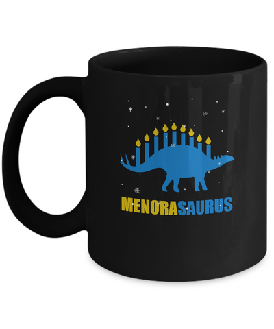 Funny Hanukkah Dinosaur Menorah Stegosaurus Menorasaurus Mug Coffee Mug | Teecentury.com