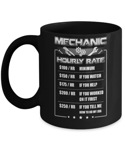 Maintenance Worker Hourly Rate Mug for Men Labor Rates 