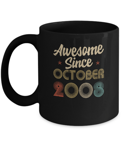 Awesome Since October 2008 Vintage 14th Birthday Gifts Mug Coffee Mug | Teecentury.com