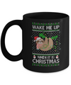 Wake Me Up When It's Christmas Sloth Ugly Christmas Sweater Mug Coffee Mug | Teecentury.com