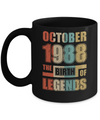 Vintage Retro October 1988 Birth Of Legends 34th Birthday Mug Coffee Mug | Teecentury.com