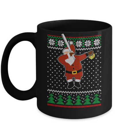Dabbing Santa Softball Ugly Sweater Christmas Mug Coffee Mug | Teecentury.com