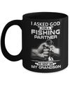 I Asked God For A Fishing Partner He Sent Me My Grandson Mug Coffee Mug | Teecentury.com