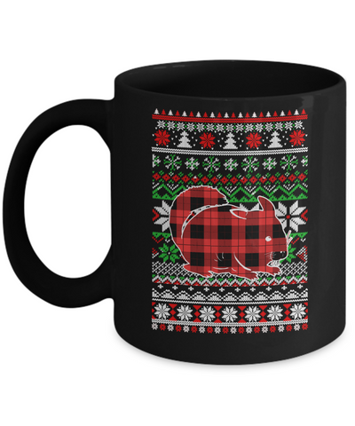 Chinchilla Red Plaid Ugly Christmas Sweater Funny Gifts Mug Coffee Mug | Teecentury.com